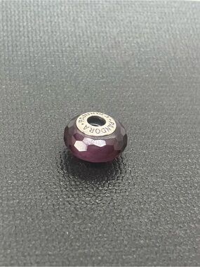 Pandora 925 ALE Purple Faceted Murano Fascinating Glass Charm | # 791071